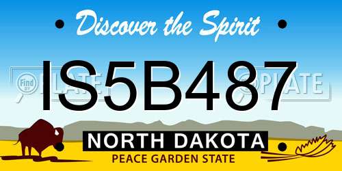IS5B487 North Dakota License Plate