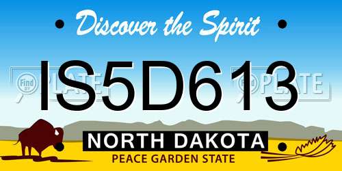 IS5D613 North Dakota License Plate