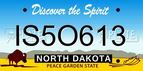 IS5O613 North Dakota License Plate