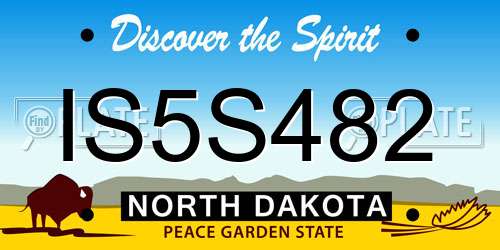 IS5S482 North Dakota License Plate