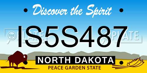 IS5S487 North Dakota License Plate