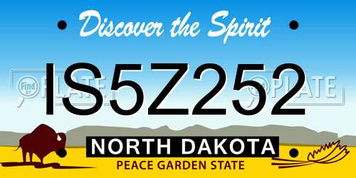 IS5Z252 North Dakota License Plate