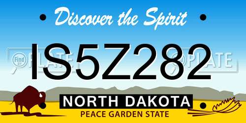 IS5Z282 North Dakota License Plate
