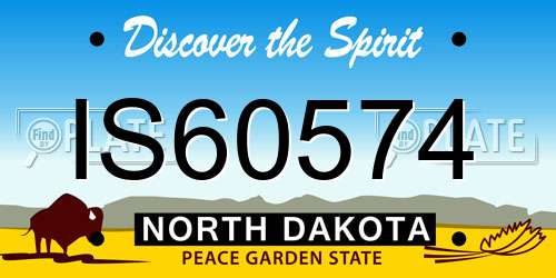 IS60574 North Dakota License Plate