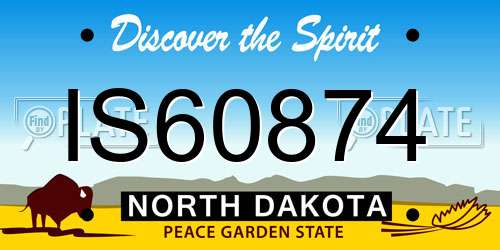 IS60874 North Dakota License Plate