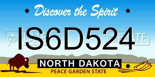 IS6D524 North Dakota License Plate