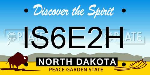 IS6E2H North Dakota License Plate