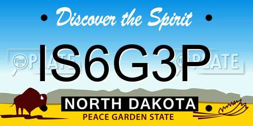 IS6G3P North Dakota License Plate