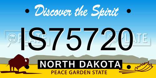IS75720 North Dakota License Plate