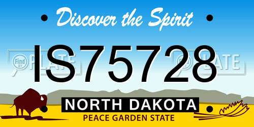 IS75728 North Dakota License Plate