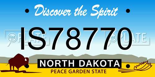 IS78770 North Dakota License Plate
