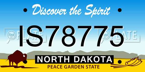 IS78775 North Dakota License Plate