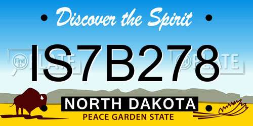 IS7B278 North Dakota License Plate