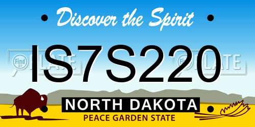IS7S220 North Dakota License Plate