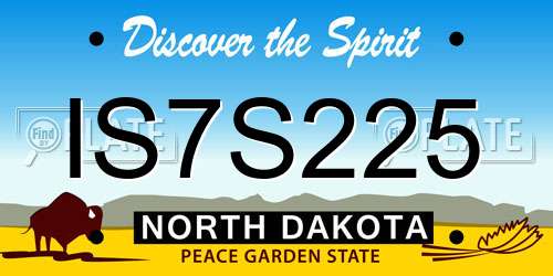 IS7S225 North Dakota License Plate