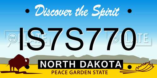 IS7S770 North Dakota License Plate