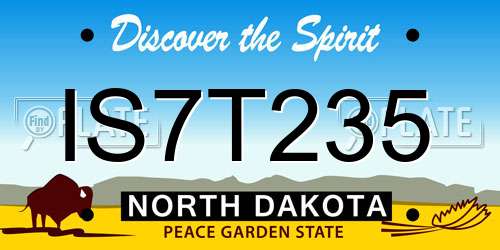 IS7T235 North Dakota License Plate
