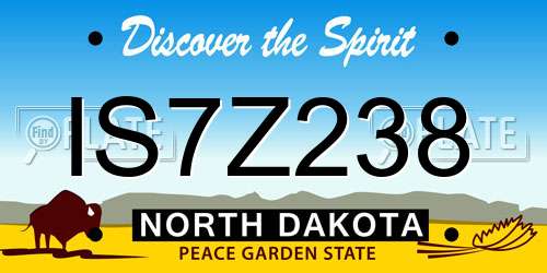 IS7Z238 North Dakota License Plate