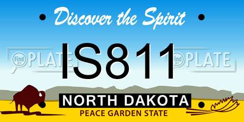 IS811 North Dakota License Plate