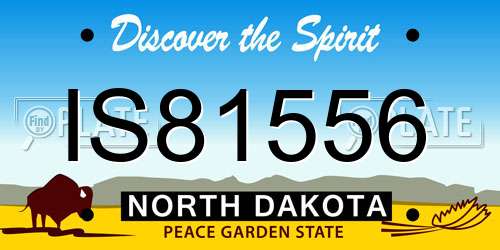 IS81556 North Dakota License Plate