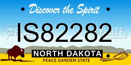 IS82282 North Dakota License Plate