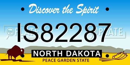 IS82287 North Dakota License Plate