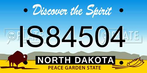 IS84504 North Dakota License Plate