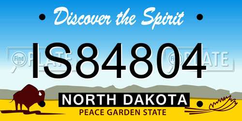 IS84804 North Dakota License Plate