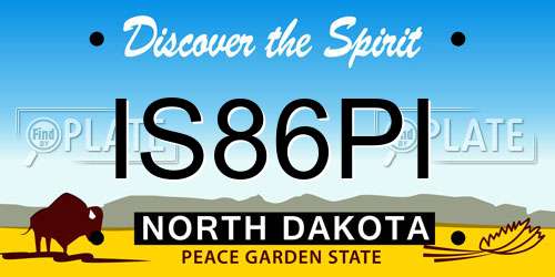 IS86PI North Dakota License Plate