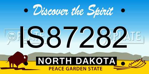 IS87282 North Dakota License Plate