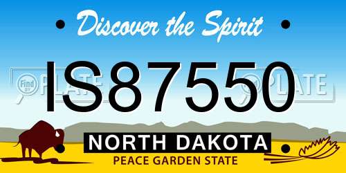IS87550 North Dakota License Plate