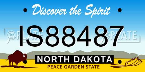 IS88487 North Dakota License Plate