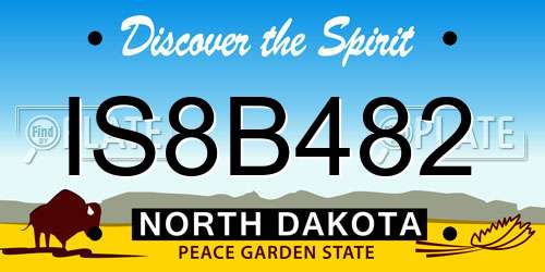 IS8B482 North Dakota License Plate