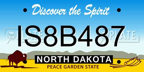 IS8B487 North Dakota License Plate