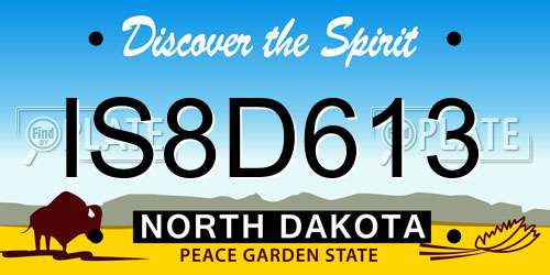 IS8D613 North Dakota License Plate