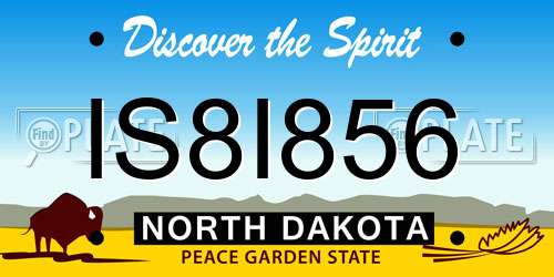 IS8I856 North Dakota License Plate