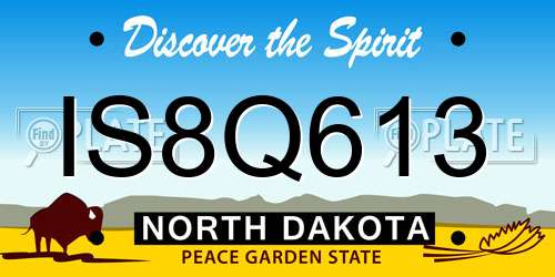 IS8Q613 North Dakota License Plate