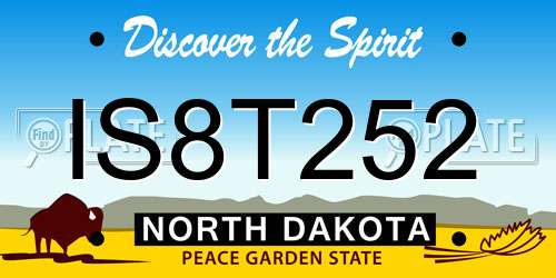 IS8T252 North Dakota License Plate