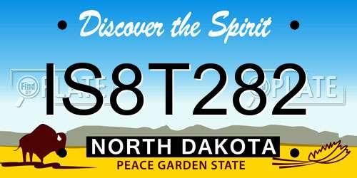 IS8T282 North Dakota License Plate