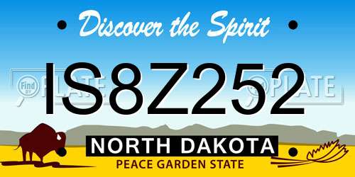 IS8Z252 North Dakota License Plate