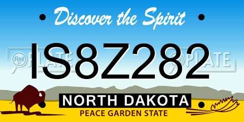 IS8Z282 North Dakota License Plate