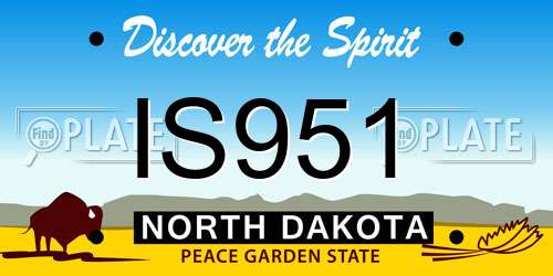 IS951 North Dakota License Plate