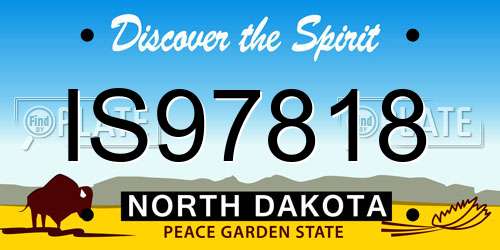 IS97818 North Dakota License Plate