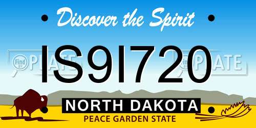 IS9I720 North Dakota License Plate