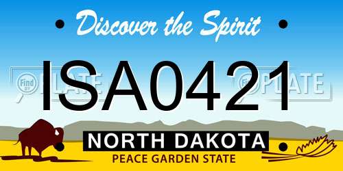 ISA0421 North Dakota License Plate