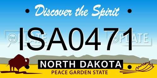 ISA0471 North Dakota License Plate