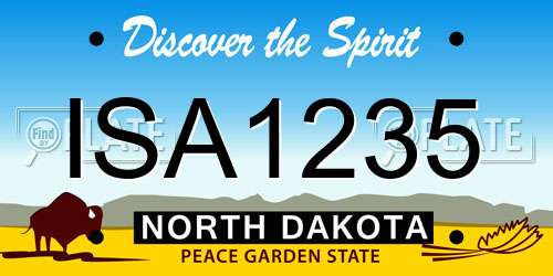 ISA1235 North Dakota License Plate