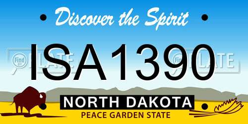 ISA1390 North Dakota License Plate