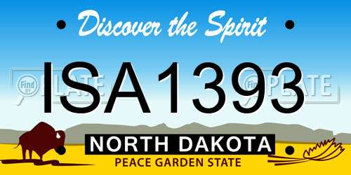 ISA1393 North Dakota License Plate