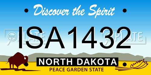 ISA1432 North Dakota License Plate